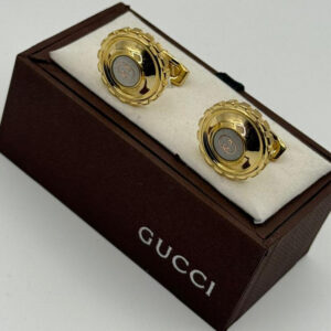 Boutons de Manchette Luxe Rond Doré