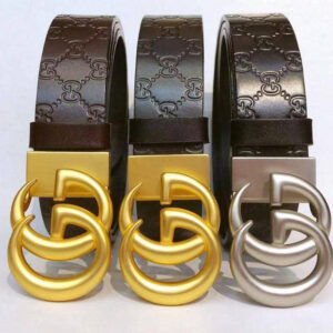 Ceinture en Cuir Premium avec Boucle Double G Entrelacée