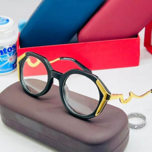 Monture Octogonale Noire & Or