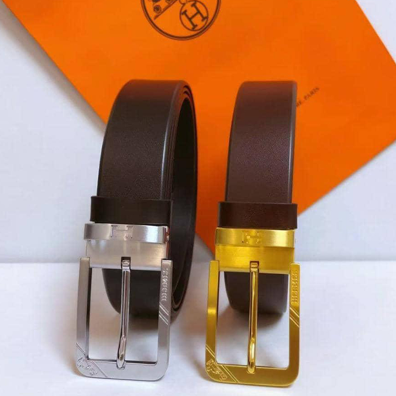 Ceinture en Cuir Lisse Premium – Boucle Ardillon Signature H