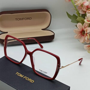 Monture Tom Ford Femme – Optique Oversized Rouge & Or